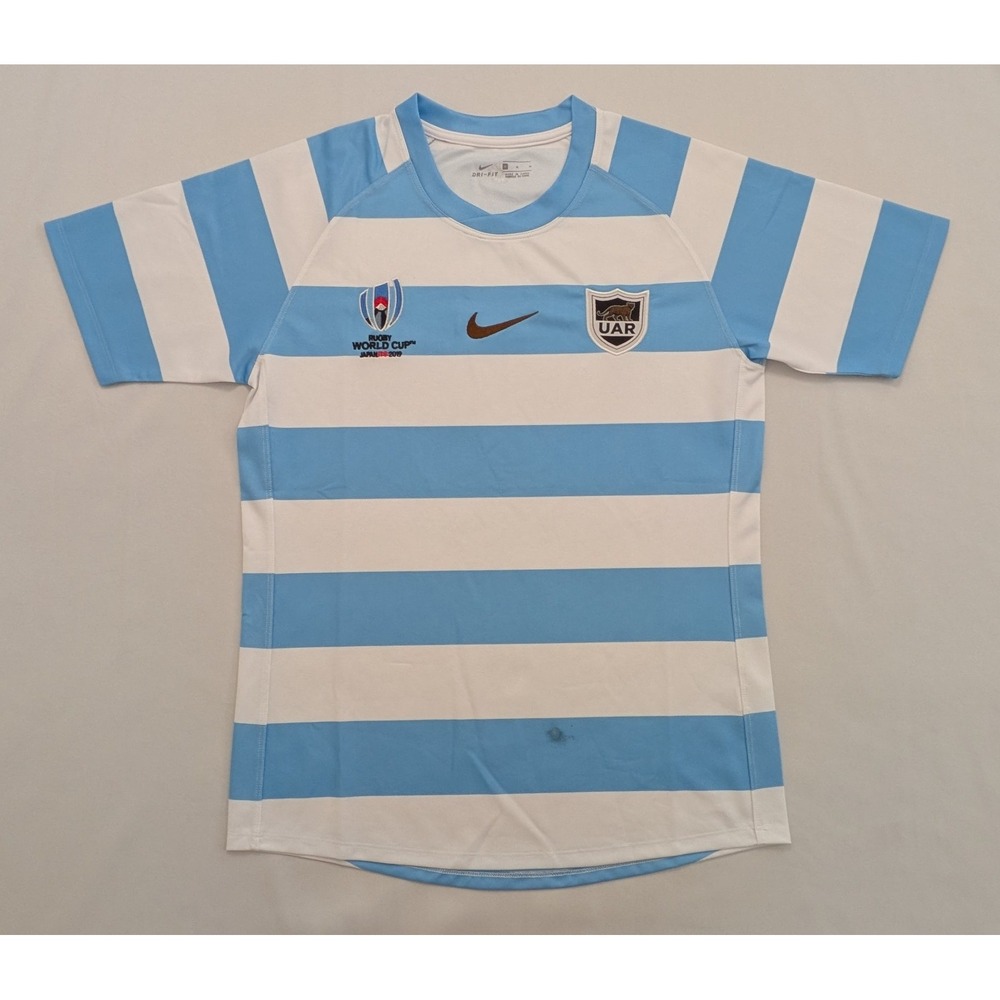 Nike UAR Argentina 2019 World Cup White Blue Rugby Jersey Mens Size M -*READ*